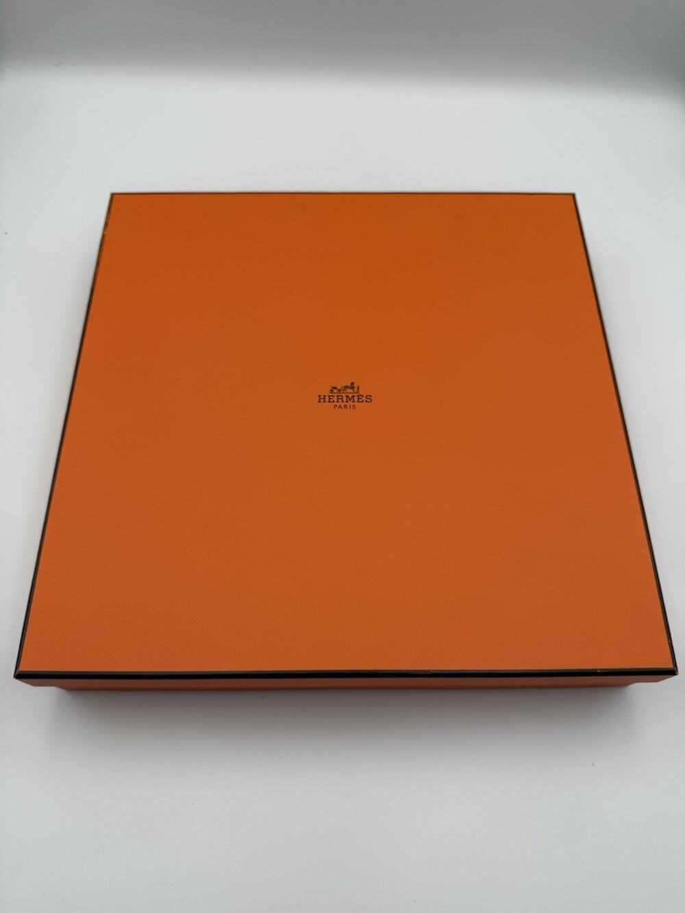 Authentic Hermes Paris Empty Box Orange Plate 11.75x11.75”x2.25” Storage
